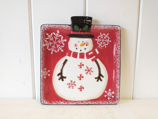 Snowman Snack Plate