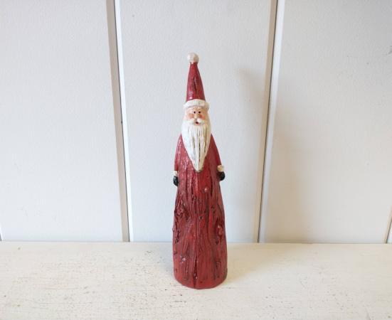 Wood-look Santa Figurine