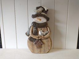 Rustic Snowman &amp; Birds w/ Lights