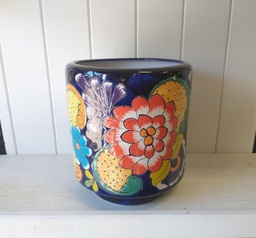Floral Cluster Cylinder Pot 11.5 x 12.5&quot;