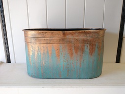 [GC-CBK130561B] Patina Copper Oval Planter LG