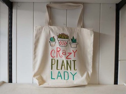 100% Cotton Tote Crazy Plant Lady